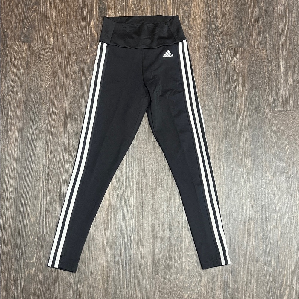 Adidas Black Tights with White Accents